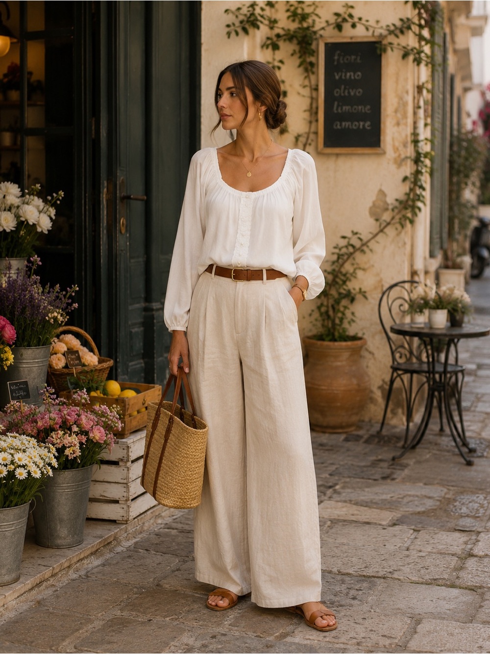 Boho Peasant Blouse | White Sharkbite Hem Top | Romantic | Elevated Basic